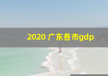 2020 广东各市gdp